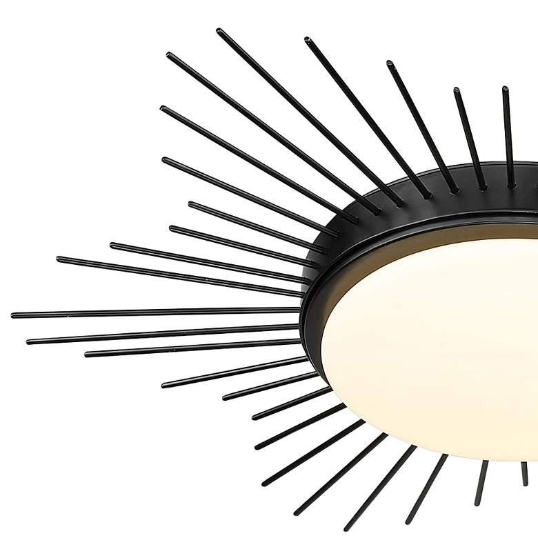 Image 4 Kieran 18 1/4" Wide Matte Black LED Sunburst Ceiling Light more views