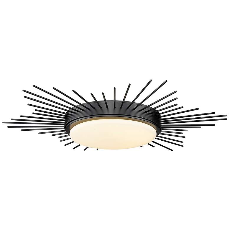 Image 6 Kieran 18 1/4" Wide Matte Black LED Sunburst Ceiling Light more views