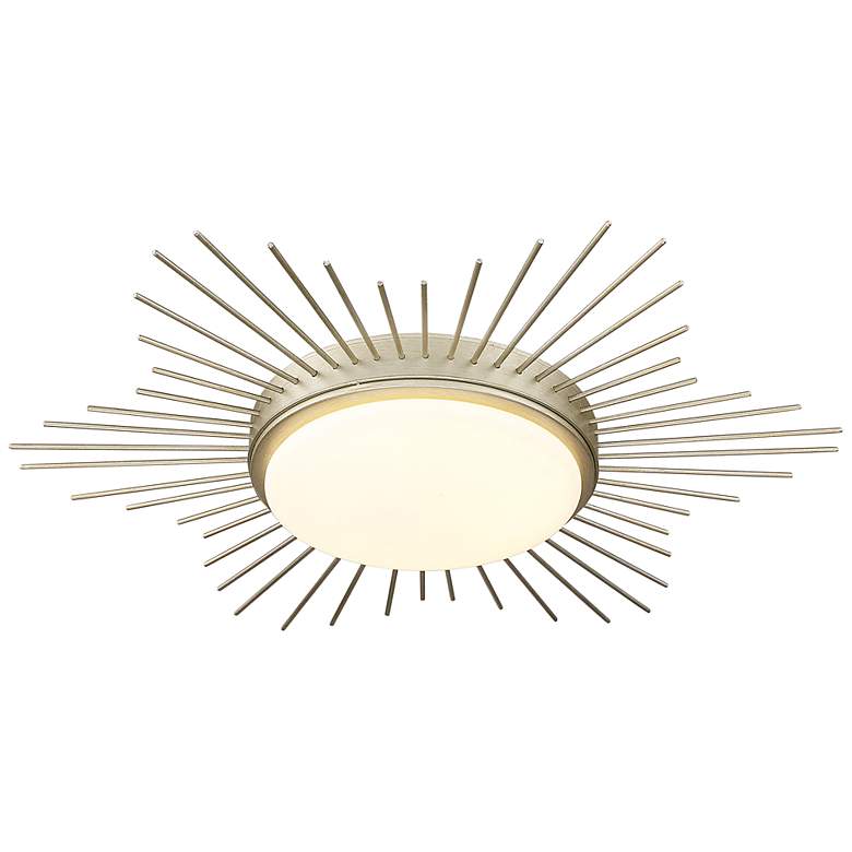 Image 3 Kieran 18 1/4 inch Wide White Gold LED Flush Mount With Opal Glass