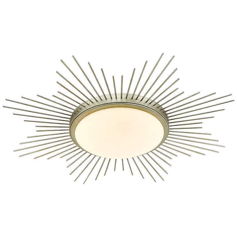 Image 2 Kieran 24 inch Wide White Gold Sunburst LED Ceiling Light