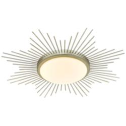 Kieran 24&quot; Wide White Gold Sunburst LED Ceiling Light