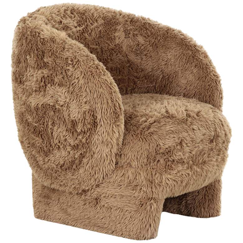 Image 1 Kiki Dark Taupe Vegan Shearling Accent Chair