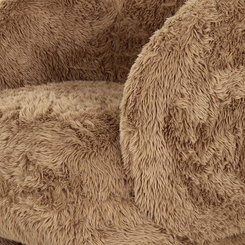 Image 2 Kiki Dark Taupe Vegan Shearling Accent Chair more views