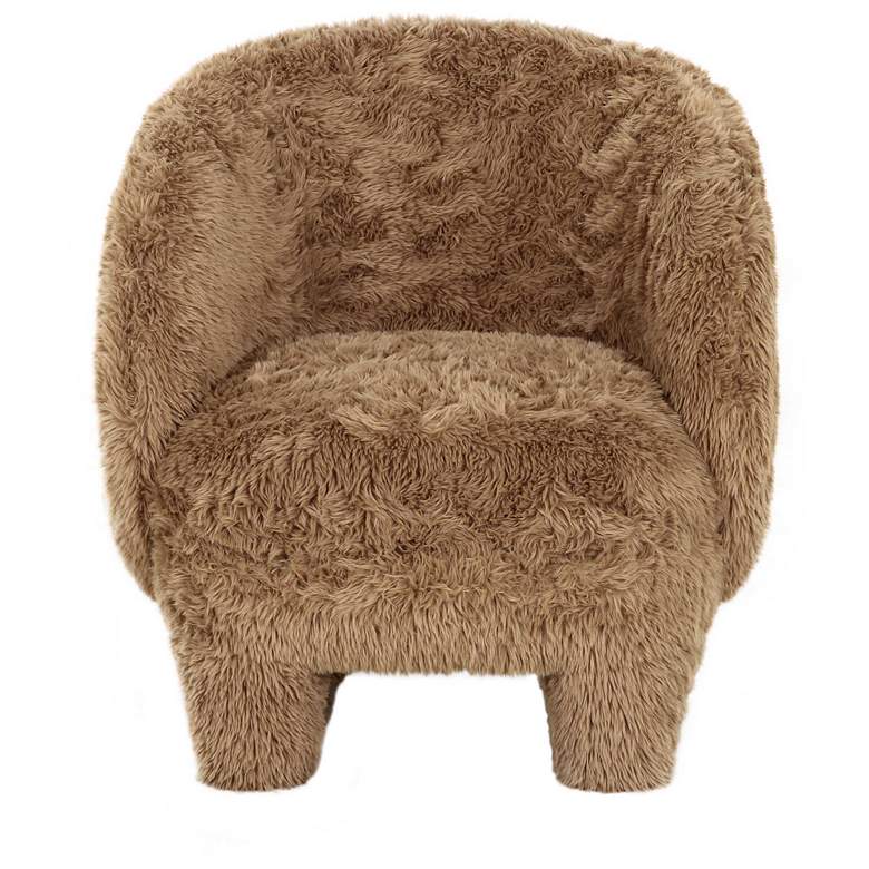 Image 3 Kiki Dark Taupe Vegan Shearling Accent Chair more views