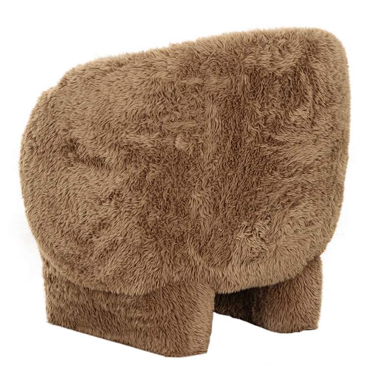 Image 4 Kiki Dark Taupe Vegan Shearling Accent Chair more views