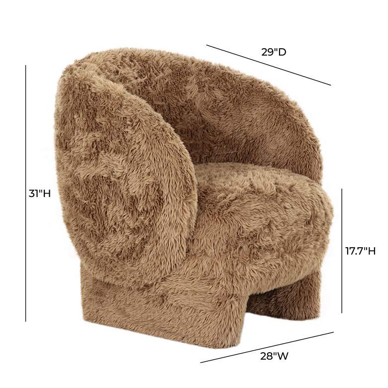 Image 5 Kiki Dark Taupe Vegan Shearling Accent Chair more views