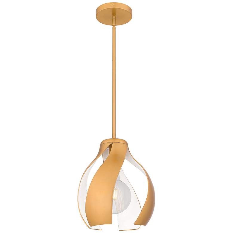 Image 2 Kiko 1-Light Brushed Weathered Brass Pendant Light