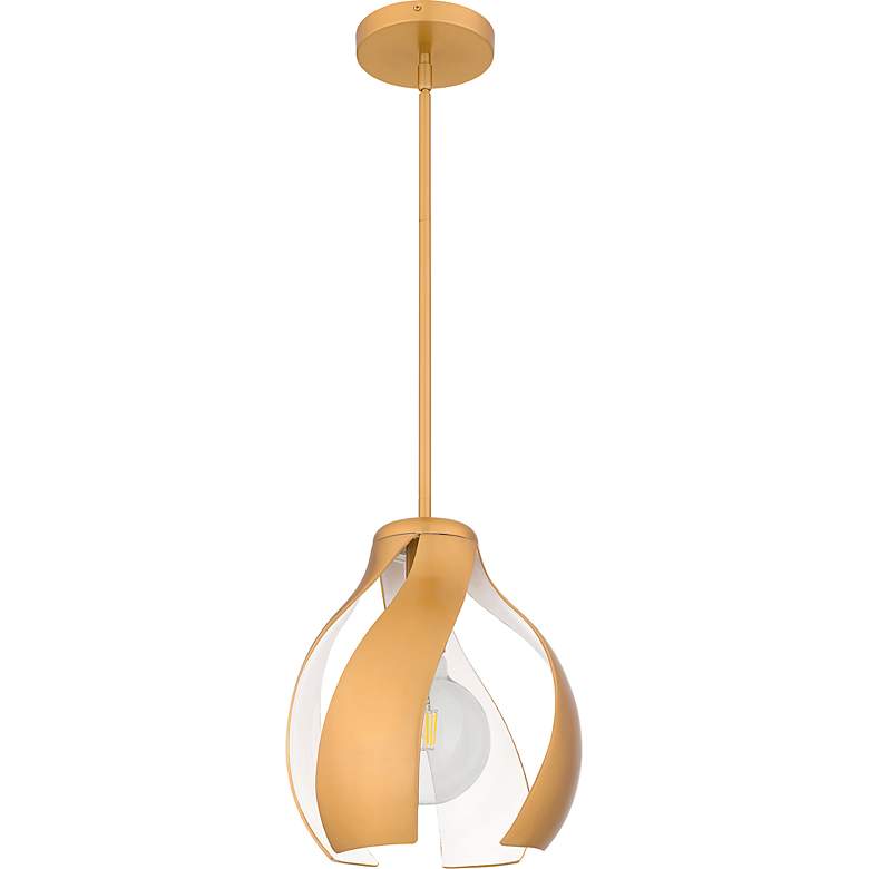 Image 3 Kiko 1-Light Brushed Weathered Brass Pendant Light more views