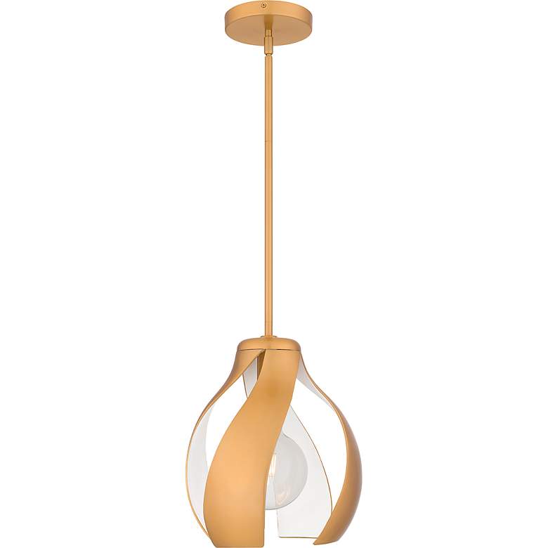 Image 4 Kiko 1-Light Brushed Weathered Brass Pendant Light more views