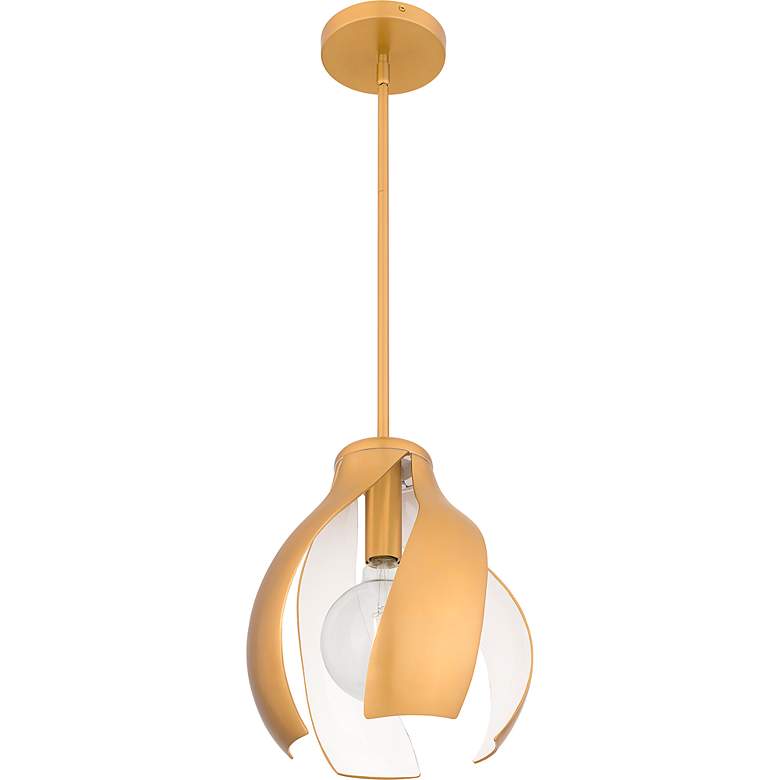 Image 5 Kiko 1-Light Brushed Weathered Brass Pendant Light more views