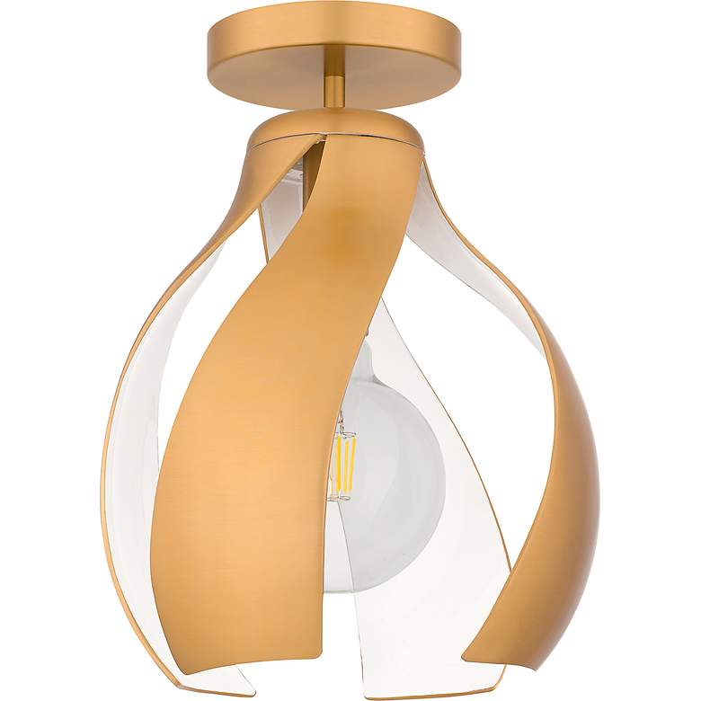Image 3 Kiko 1-Light Brushed Weathered Brass Semi-Flush Mount more views