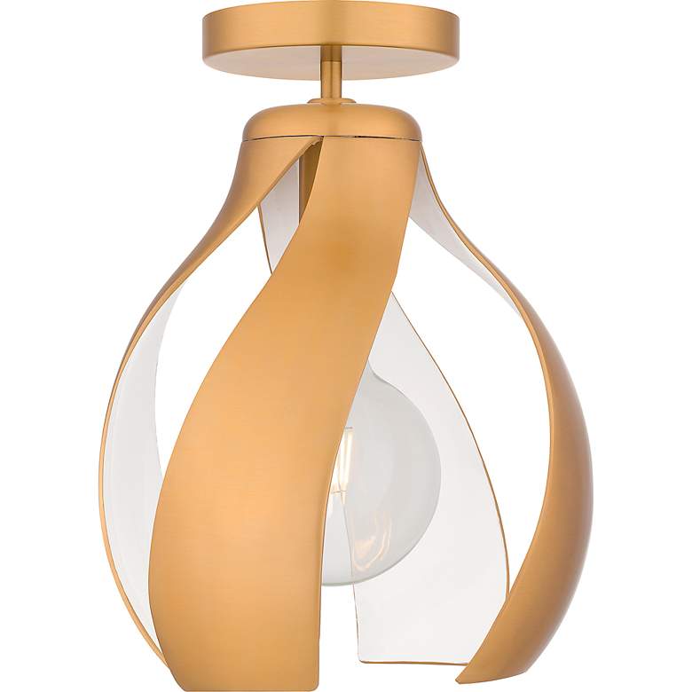 Image 4 Kiko 1-Light Brushed Weathered Brass Semi-Flush Mount more views