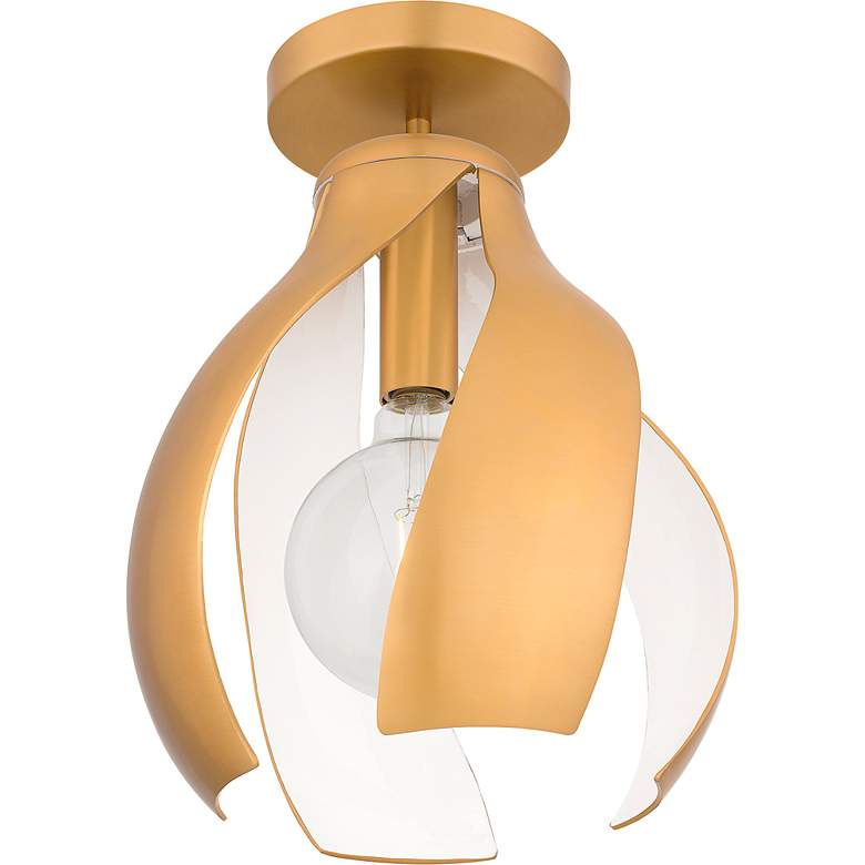 Image 5 Kiko 1-Light Brushed Weathered Brass Semi-Flush Mount more views