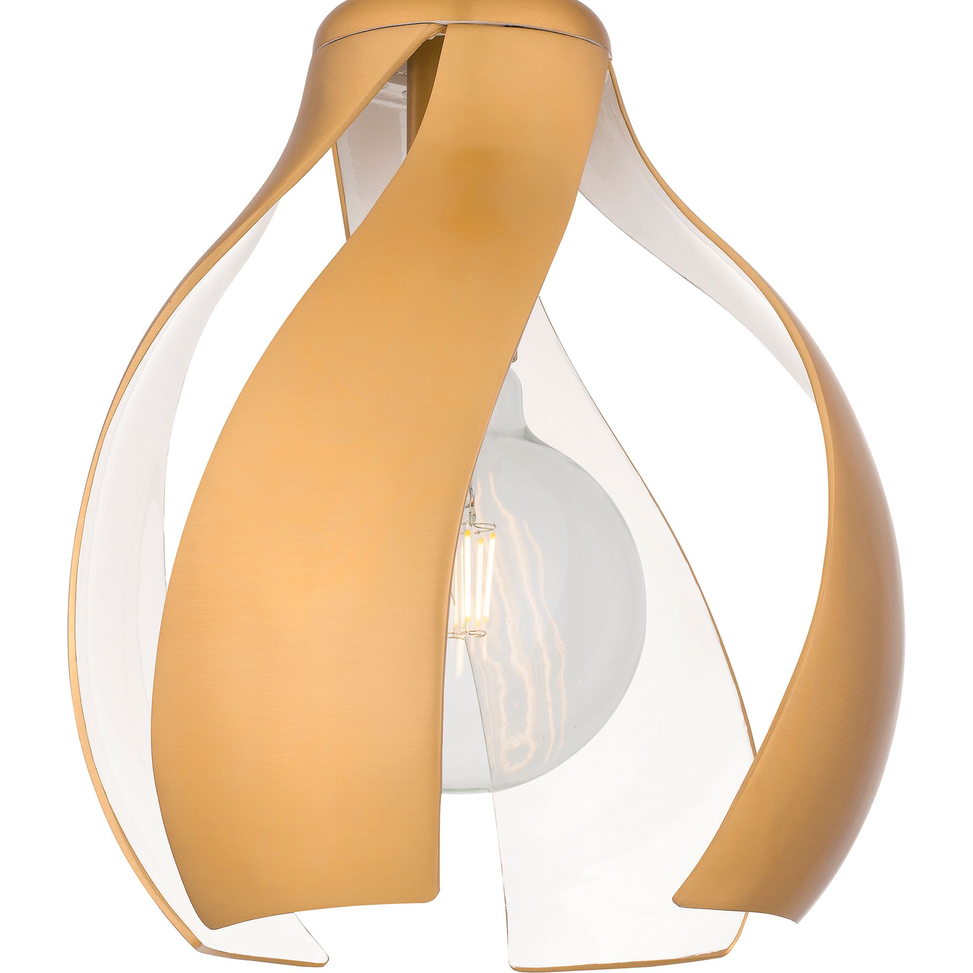 Kiko 1-Light Brushed Weathered Brass Semi-Flush Mount