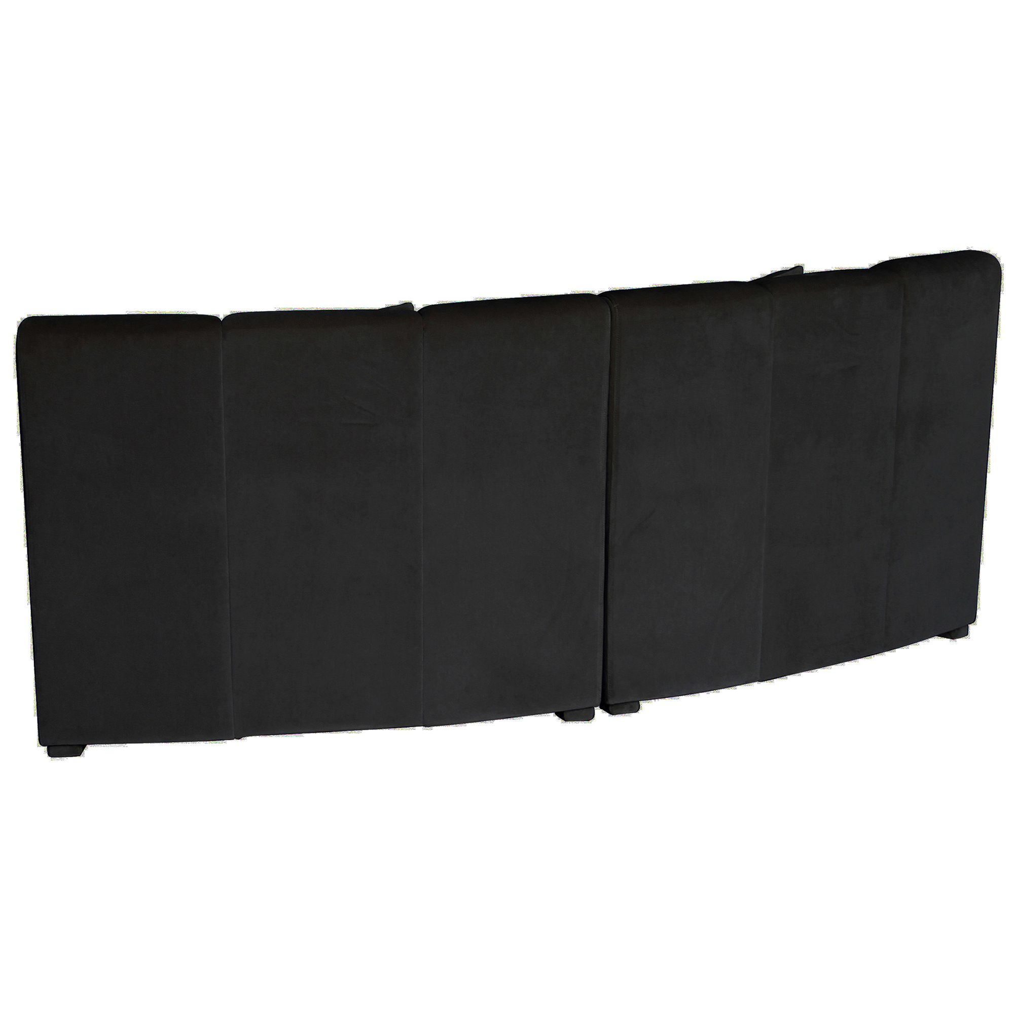 Image 2 Killebrew 33" High Black Velvet Upholstered Armless Sectional Chair more views