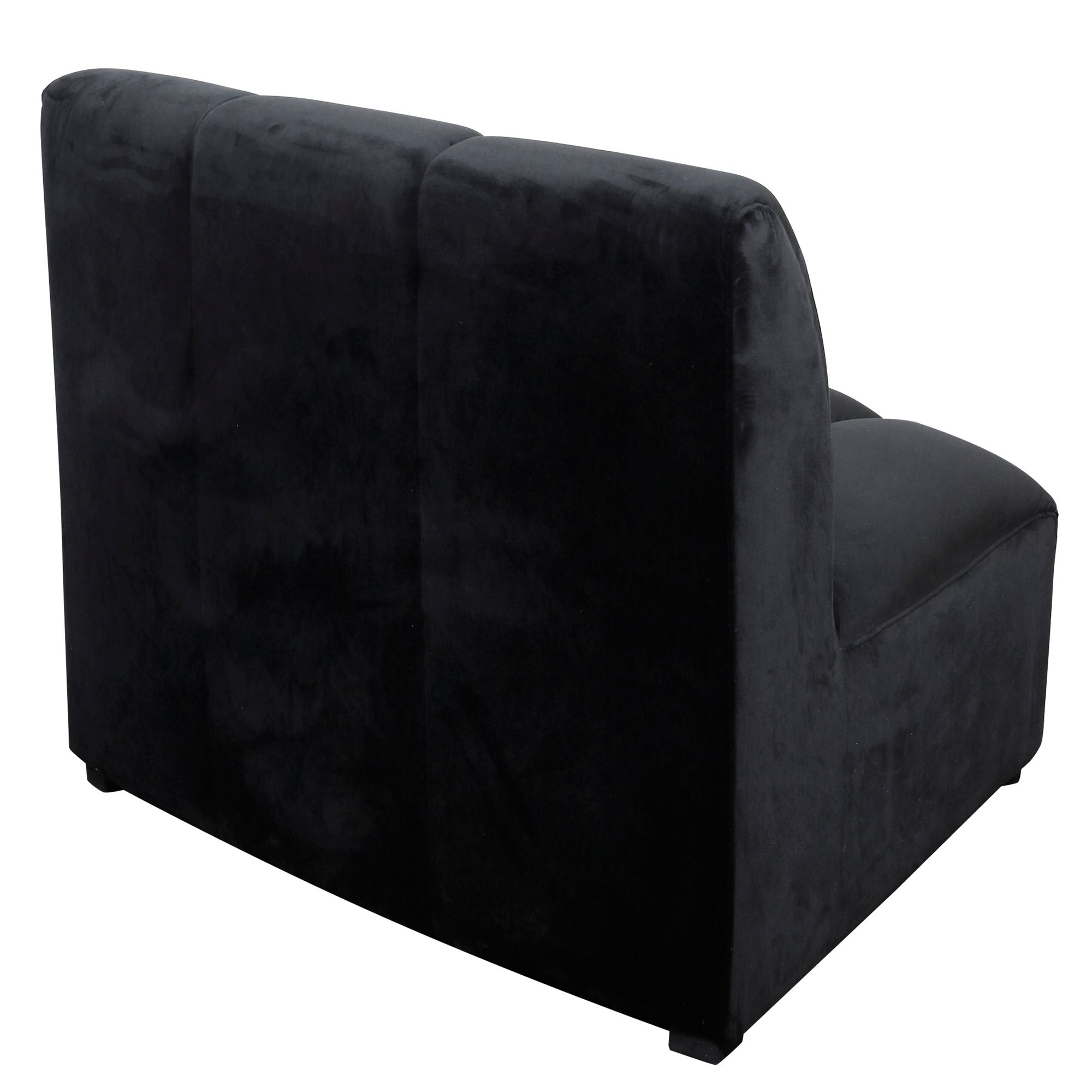 Image 3 Killebrew 33" High Black Velvet Upholstered Armless Sectional Chair more views