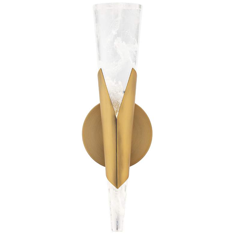 Image 2 Kilt 16"H x 3.5"W 1-Light Wall Sconce in Aged Brass more views