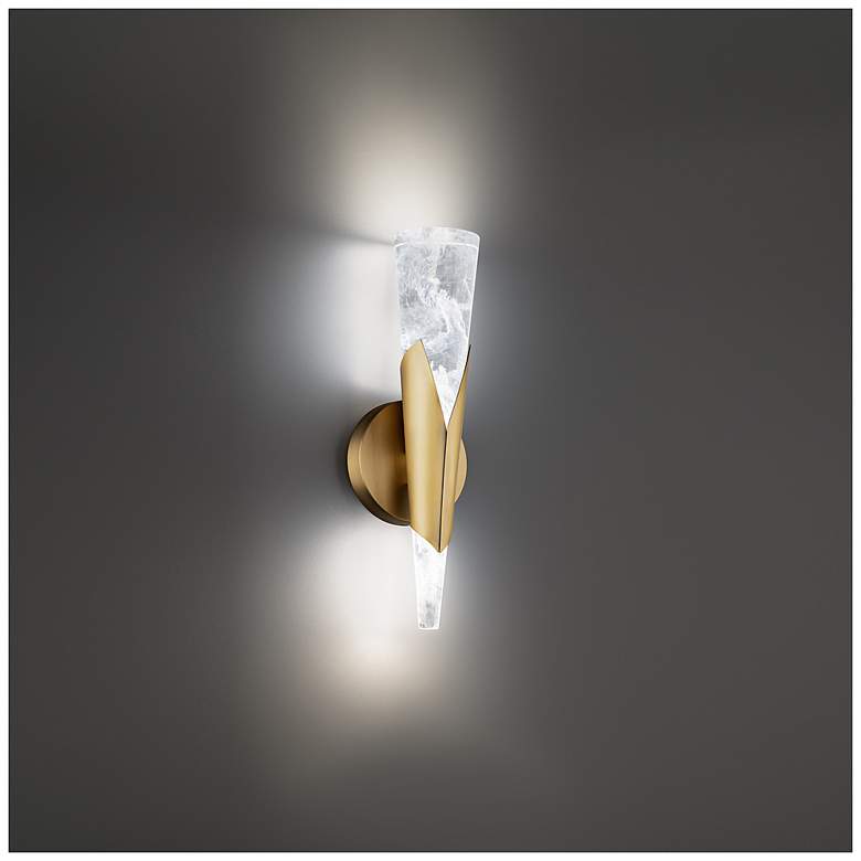 Image 3 Kilt 16"H x 3.5"W 1-Light Wall Sconce in Aged Brass more views