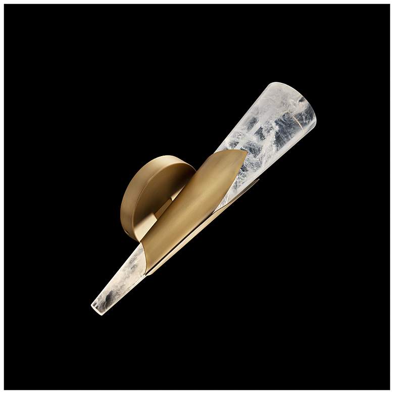 Image 5 Kilt 16"H x 3.5"W 1-Light Wall Sconce in Aged Brass more views