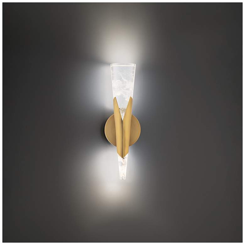 Image 4 Kilt 16"H x 3.5"W 1-Light Wall Sconce in Aged Brass more views