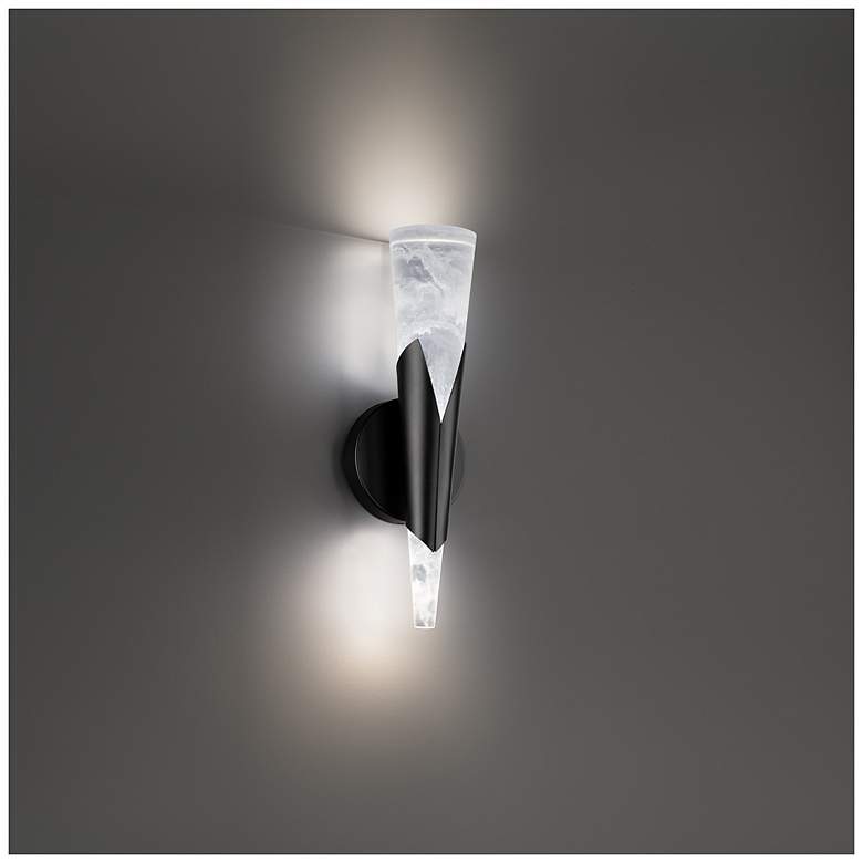 Image 3 Kilt 16"H x 3.5"W 1-Light Wall Sconce in Black more views