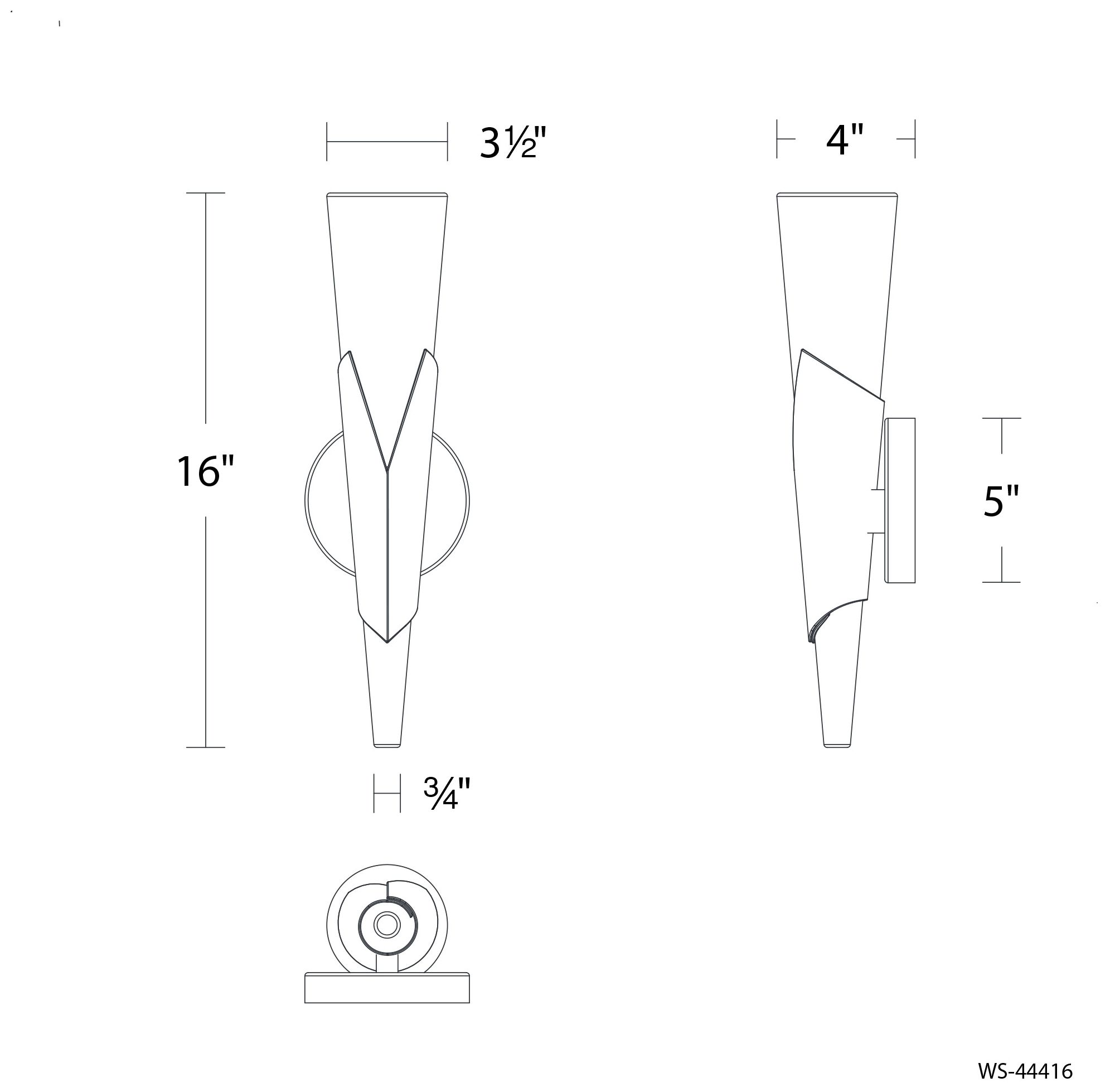 Image 5 Kilt 16"H x 3.5"W 1-Light Wall Sconce in Black more views