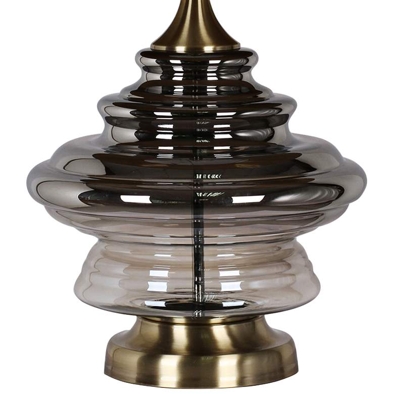 Image 3 Kimball 29 1/4" High Soft Brass and Smoked Glass Table Lamp more views