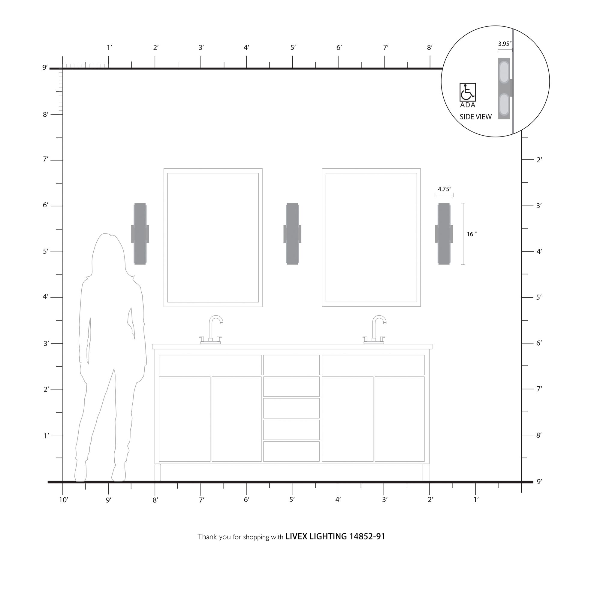 Kimball LED Brushed Nickel ADA Bath Vanity