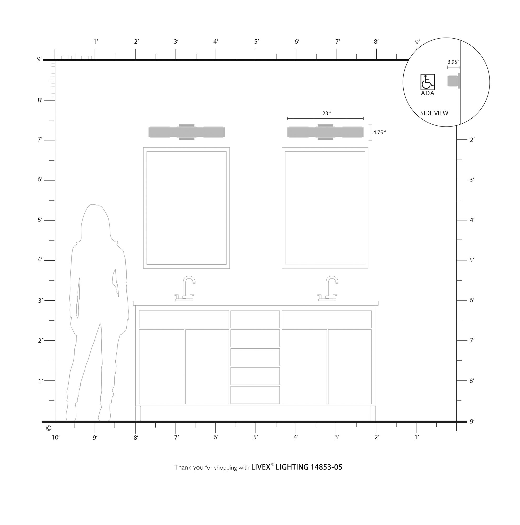 Kimball LED Polished Chrome ADA Bath Vanity