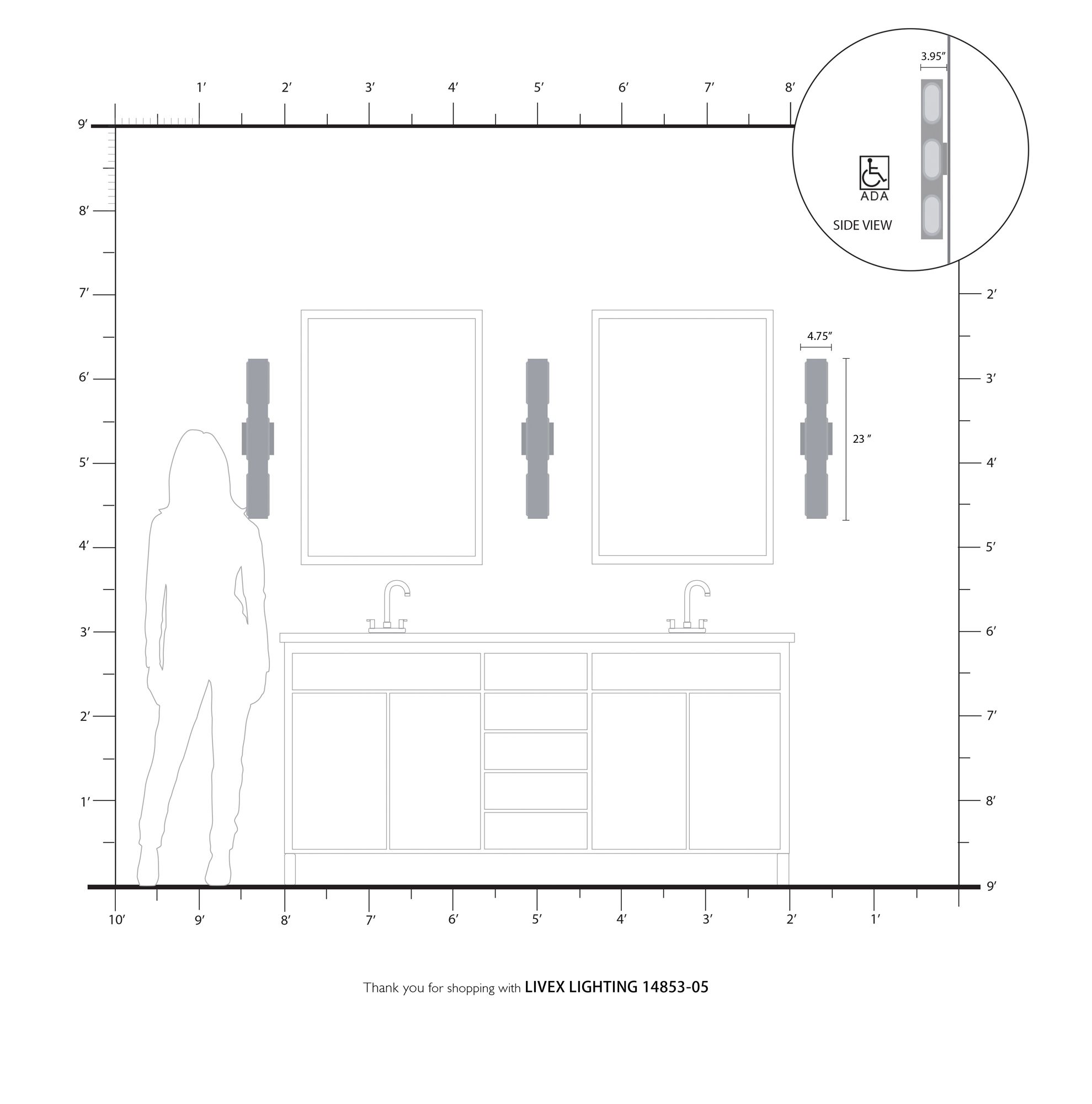 Kimball LED Polished Chrome ADA Bath Vanity