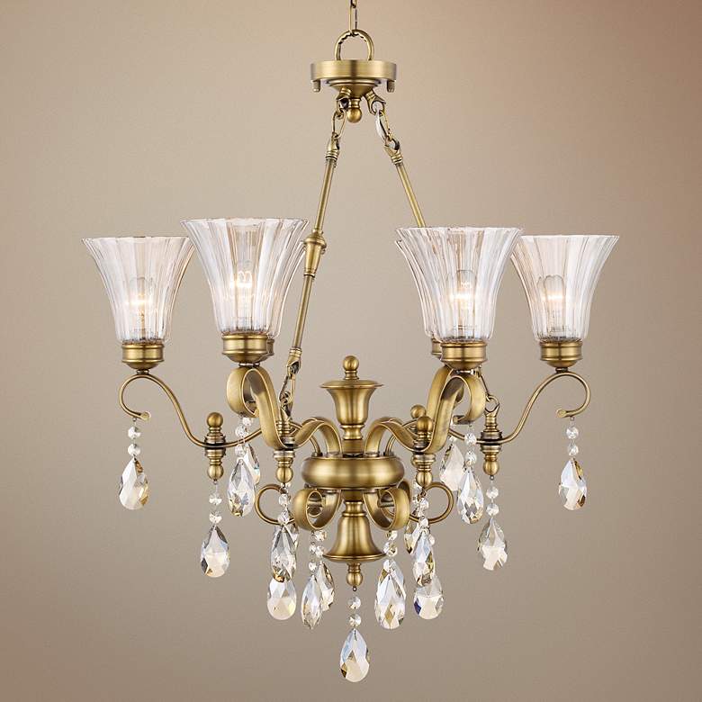 Image 1 Kimberly 31 1/2 inch Wide Antique Brass Chandelier