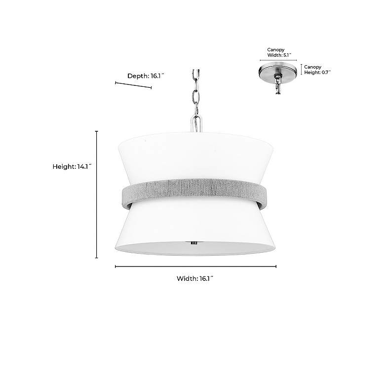 Image 7 Kimbry 16" Wide Brushed Nickel Pendant Light more views