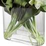Kimbry White Tulip 27" Wide Faux Flowers in Oval Glass Vase