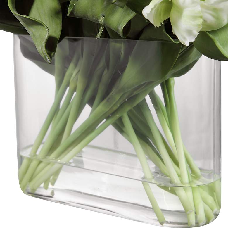 Image 6 Kimbry White Tulip 27" Wide Faux Flowers in Oval Glass Vase more views