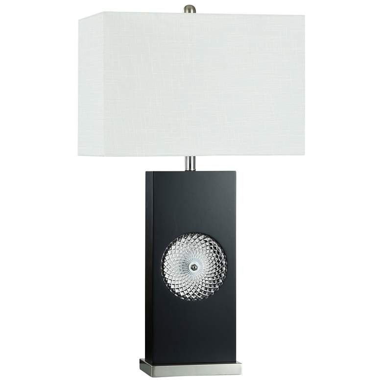 Image 1 Kimono Black - Glass Medallion And Steel Table Lamp With LED