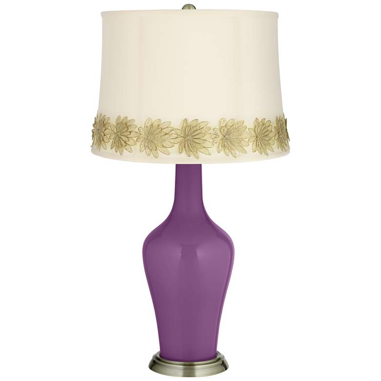 Image 1 Kimono Violet Anya Table Lamp with Flower Applique Trim