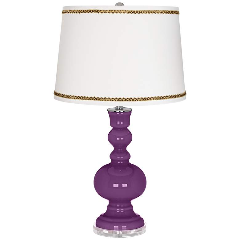Image 1 Kimono Violet Apothecary Table Lamp with Twist Scroll Trim