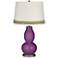 Kimono Violet Double Gourd Table Lamp with Scallop Lace Trim