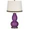 Kimono Violet Double Gourd Table Lamp with Wave Braid Trim