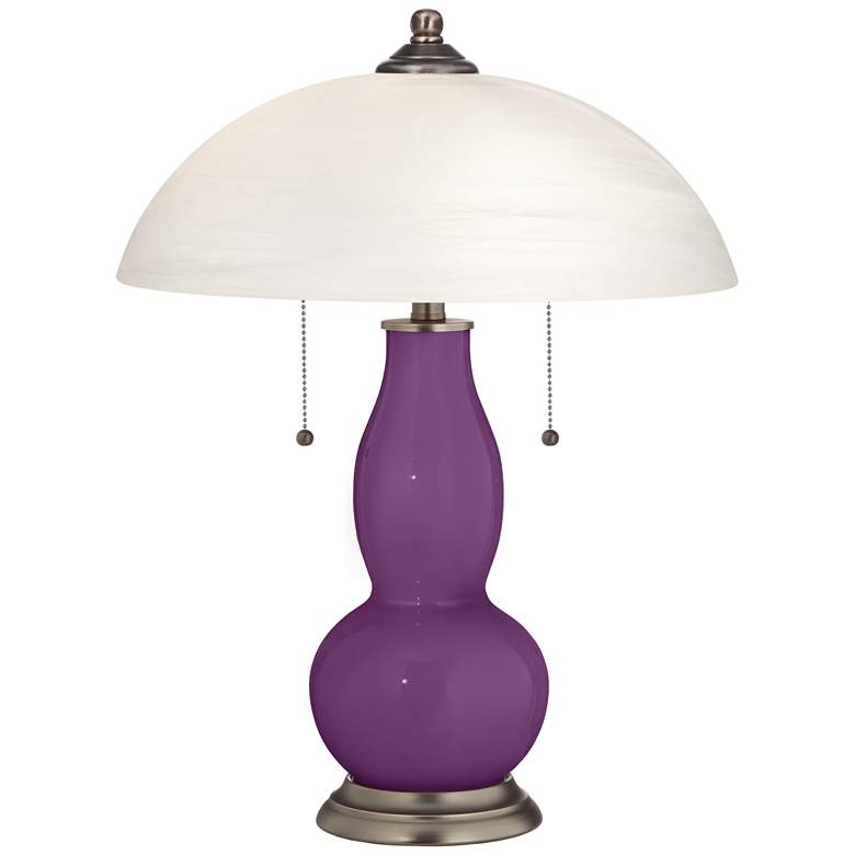 Kimono Violet Gourd-Shaped Table Lamp with Alabaster Shade