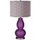 Kimono Violet Gray Pleated Drum Shade Double Gourd Table Lamp