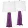 Kimono Violet Leo Table Lamp Set of 2 with Dimmers
