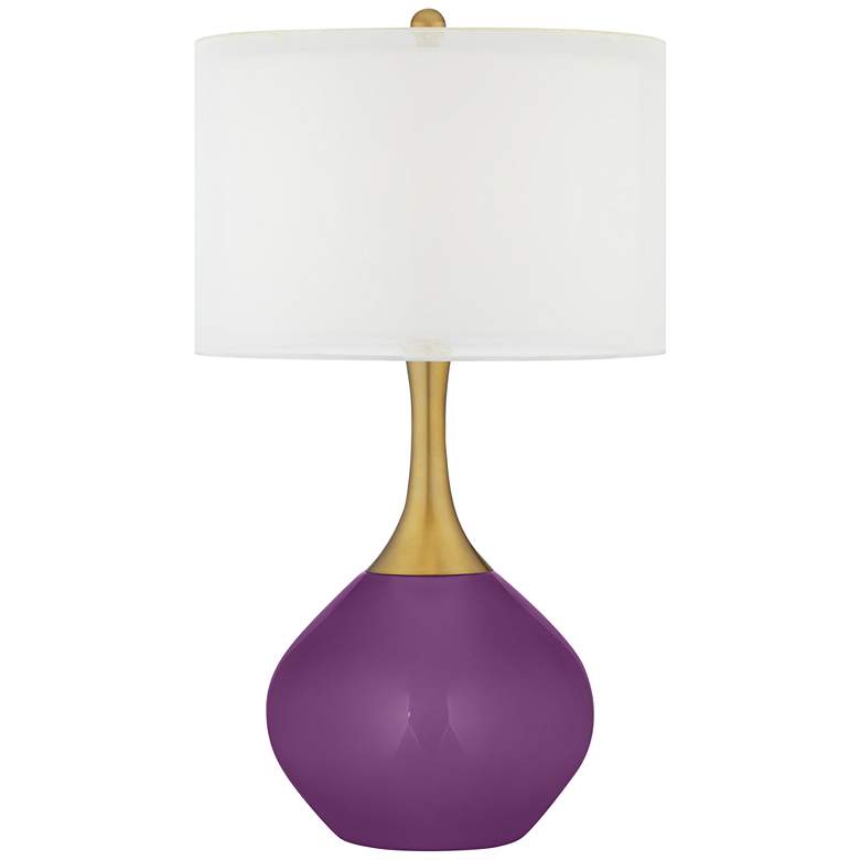 Image 1 Kimono Violet Purple Nickki Brass Modern Table Lamp