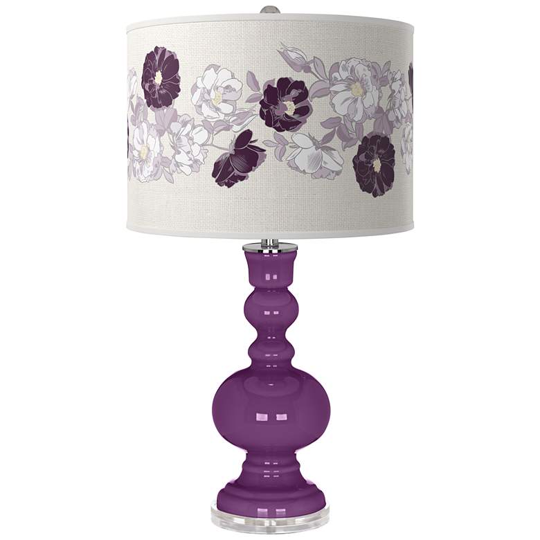 Image 1 Kimono Violet Rose Bouquet Apothecary Table Lamp
