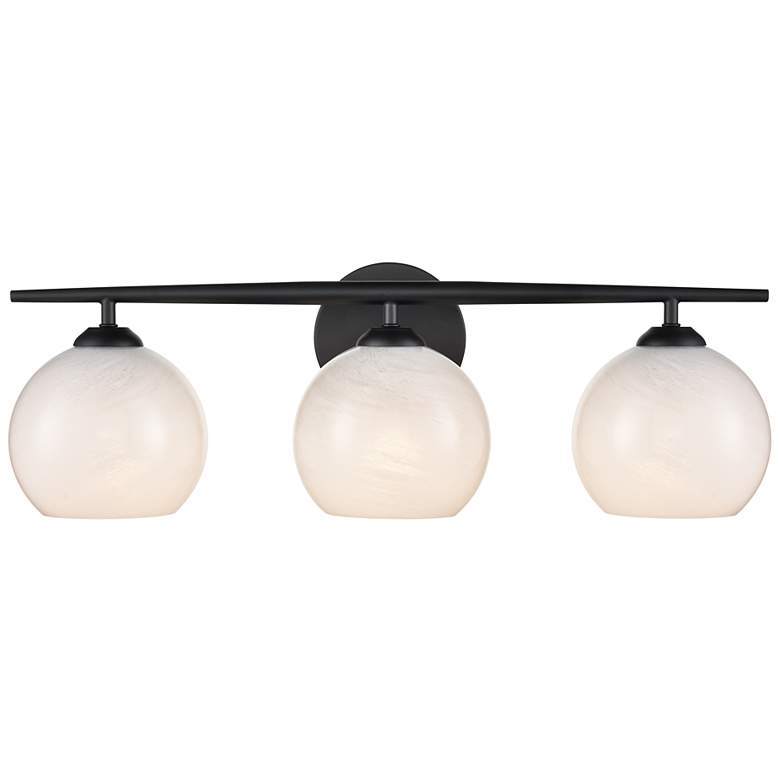 Image 2 Kimorra 24" Wide Matte Black 3-Light Vanity Bath Light