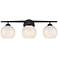 Kimorra 24" Wide Matte Black 3-Light Vanity Bath Light