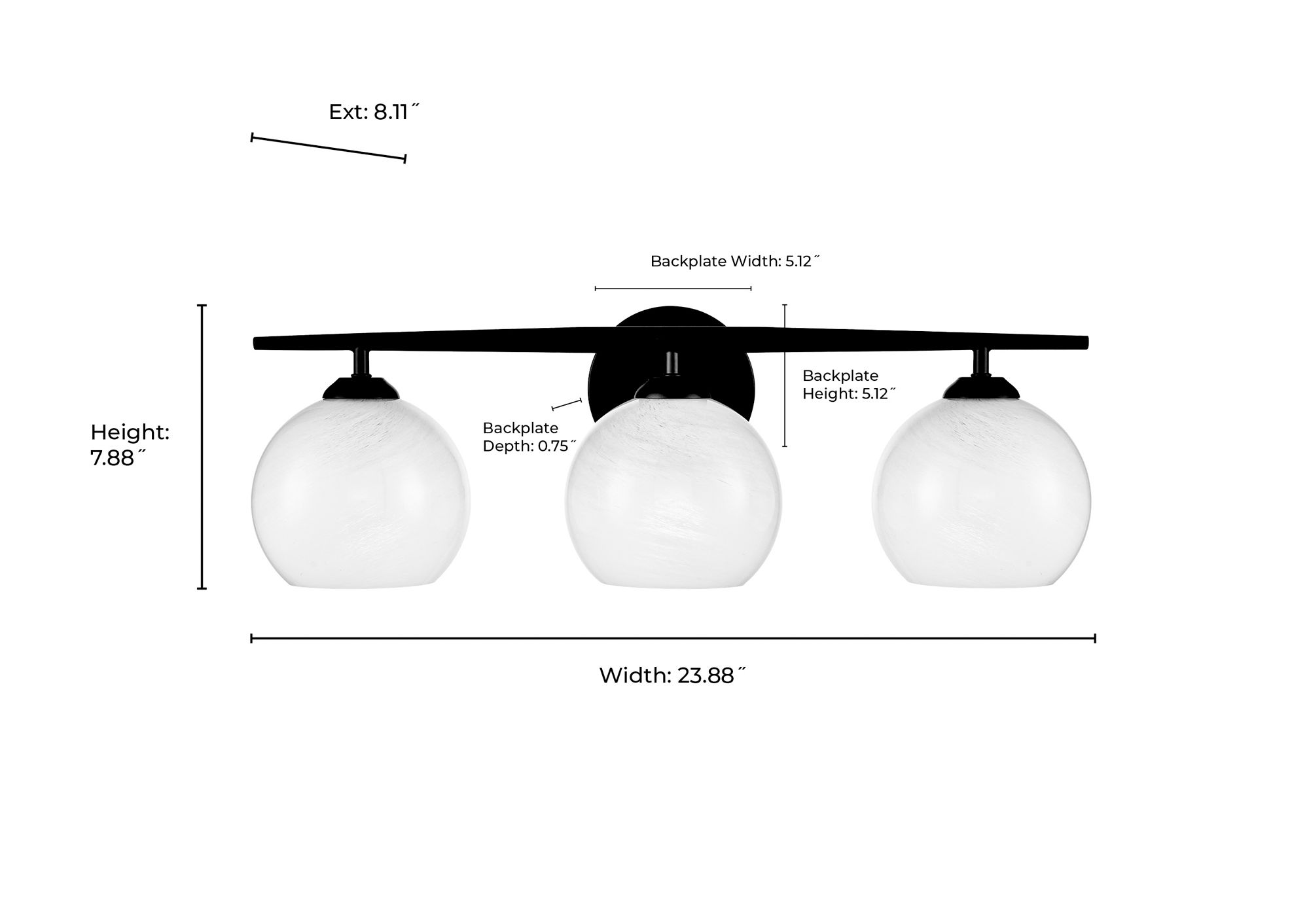 Image 7 Kimorra 24" Wide Matte Black 3-Light Vanity Bath Light more views