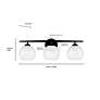 7_Kimorra 24" Wide Matte Black 3-Light Vanity Bath Light more views