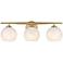 Kimorra 24" Wide Vintage Brass 3-Light Vanity Bath Light