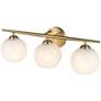 4_Kimorra 24" Wide Vintage Brass 3-Light Vanity Bath Light more views